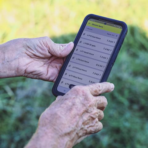 Farmer using smart technology